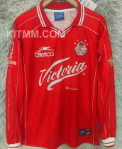 1999/2000 Deportivo Toluca Home Red Retro Long Sleeve Soccer Jersey 托卢卡