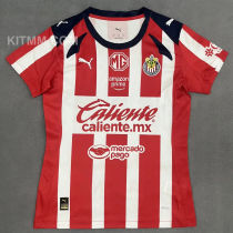 2025/26 Chivas Home Red White Women Soccer Jersey  女