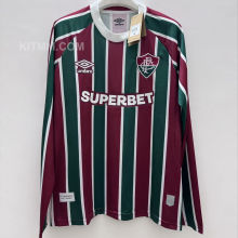 2025/26 Fluminense Home Long Sleeve Fans Soccer Jersey