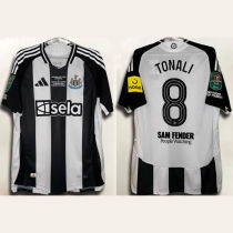 TONALI #8 Newcastle 1:1 Quality Home Fans Jersey 2024/25   ALL PAtch 按图（SAM FENDER People Watching有号下广告）★★