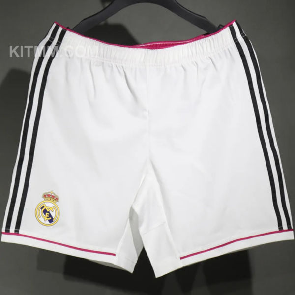 2014/2015 RM Home White Retro Player Version Shorts Pants 球员版