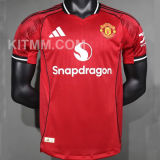 2025/26 M Utd Home Red Player Version Soccer Jersey
