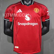 2025/26 M Utd Home Red Player Version Soccer Jersey