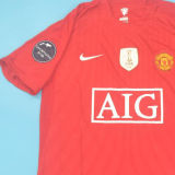 2007/08 M Utd Home Retro Player Version Long Sleeve Soccer Jersey 球员版长袖
