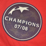 2007/08 M Utd Home Retro Player Version Long Sleeve Soccer Jersey 球员版长袖