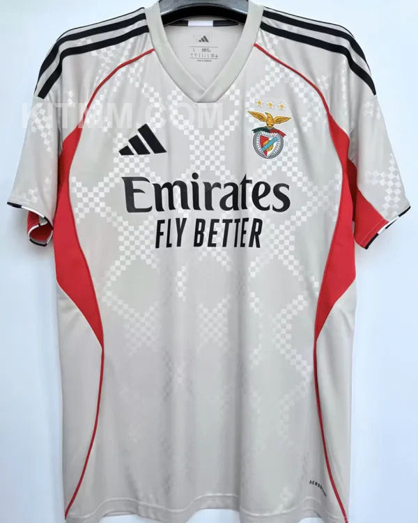 2025/26 Benfica 1:1 Quality Away Grey Fans Soccer Jersey