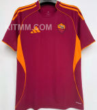 2025/26 Roma 1:1 Quality Home Red Fans Soccer Jersey