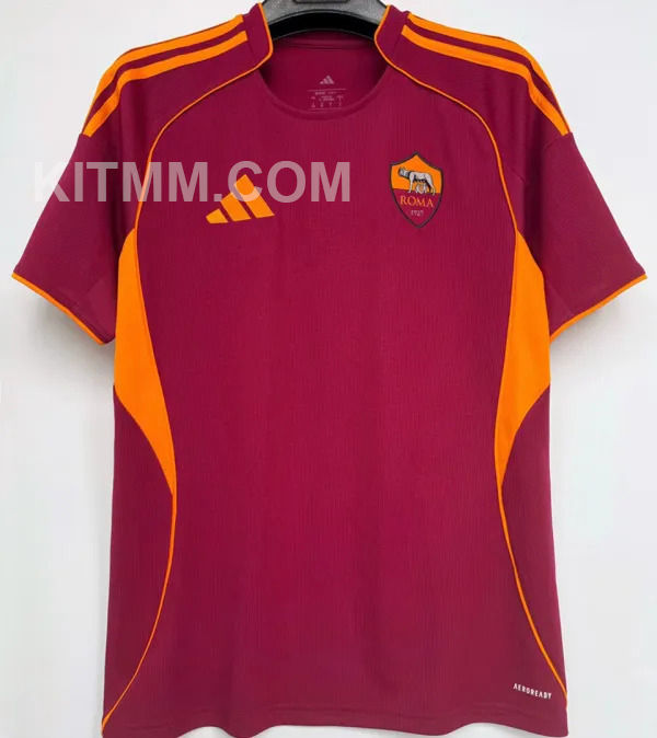 2025/26 Roma 1:1 Quality Home Red Fans Soccer Jersey