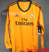 2013/14 RM Thrid Orange Retro Player Version Long Sleeve Soccer Jersey  球员版