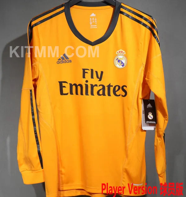 2013/14 RM Thrid Orange Retro Player Version Long Sleeve Soccer Jersey  球员版