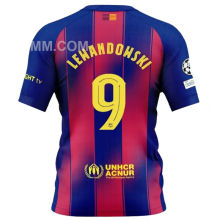 LEWANDOWSKI # 9 BA 1:1 Quality Home Fans Soccer Jersey 2025/26 ★★  UCL Font 欧冠字体