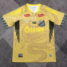 2025/26 Santos Yellow Fans Soccer Jersey 带全广告