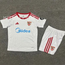 2025/26 Sevilla FC Home White Kids Soccer Jersey