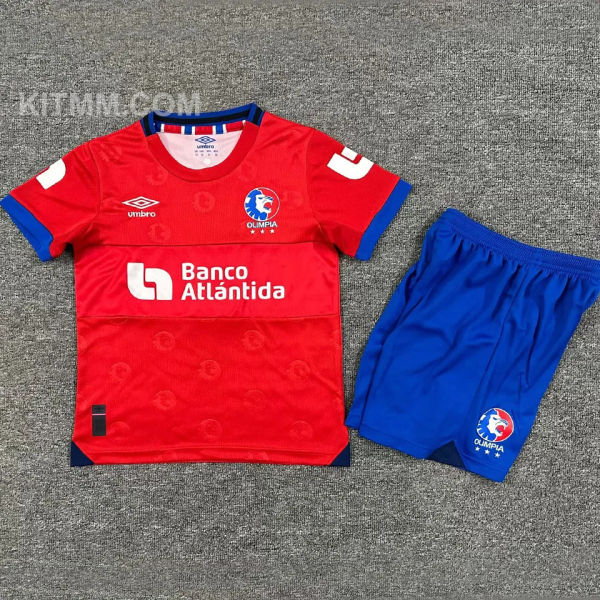 2025/26 CD Olimpia Away Red Kids Soccer Jersey 洪甲奥林匹亚