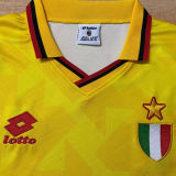 19994/1995 AC Milan Third Yellow Retro Long Sleeve Soccer Jersey