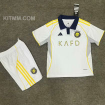 2025/26 Al Nassr 4TH White Kids Soccer Jersey