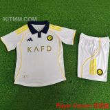 2025/26 Al Nassr 4TH White  Player Version Kids Soccer Jersey 球员版童装