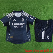2025/26 RM Away Black Player Version Kids Soccer Jersey 球员版童装