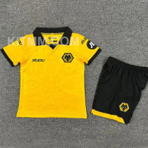 2025/26 Wolves Home Yellow Kids Soccer Jersey