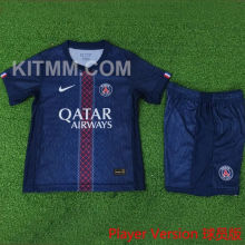 2025/26 PSG Home Blue Player Version Kids Soccer Jersey 球员版童装