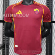 2025/26 Roma Home Red Player Version Soccer Jersey