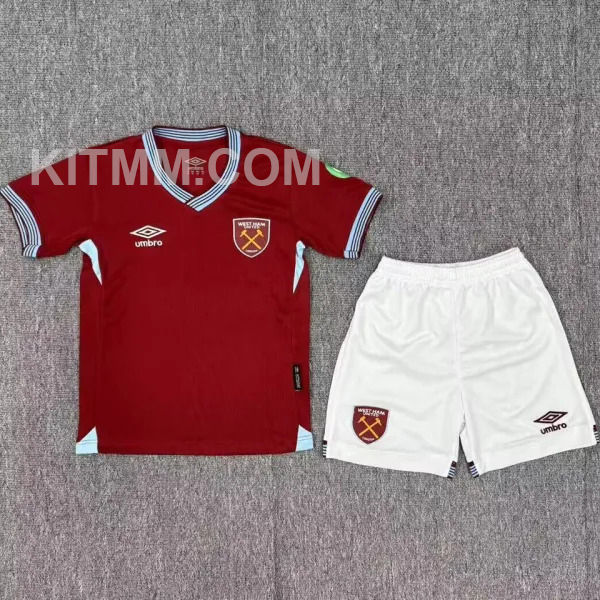 2025/26 West Ham Home Kids Soccer Jersey