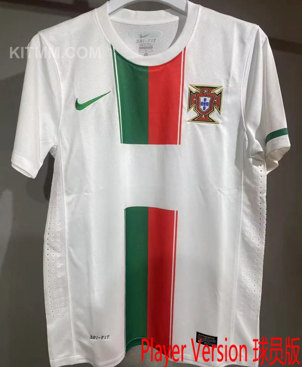 2010 Portugal Away White Retro Player Version Soccer Jersey 球员版