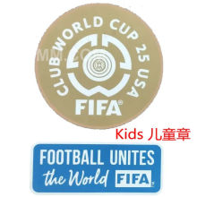 儿童软橡胶 KIDS  Rubber  FIFA CLUB WORLD CUP 25 USA+FOOTBALL UNITES the World 世俱杯章 +蓝色公平条 You can buy it alone OR tell us which jersey to print it on