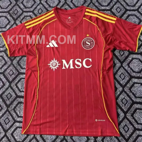 2025/26 Servette FC Home Red Fans Soccer Jersey 塞尔维特
