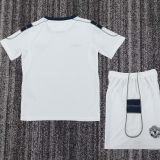 2000 M Utd Away White Retro Kids Soccer Jersey