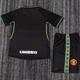 1998/1999 M Utd Away Black UCL Version Retro Kids Soccer Jersey