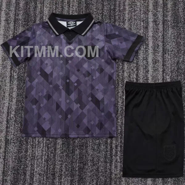 1990 England Black Kids Retro Soccer Jersey