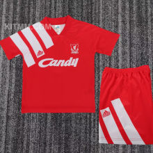 1991/1992 LFC Home Red Retro Kids Soccer Jersey