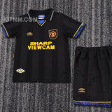 1993/1995 M Utd Black Retro Kids Soccer Jersey