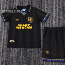 1993/1995 M Utd Black Retro Kids Soccer Jersey
