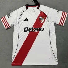 2025/26 River Plate Home White Fans Soccer Jersey 带 新 胸前广告