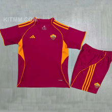 2025/26 Roma Home Red Kids Soccer Jersey
