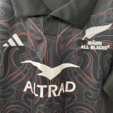 2025/26 All Blacks Home Black Rugby Shirt 全黑 有领