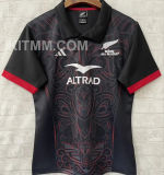 2025/26 All Blacks Home Black Rugby Shirt 全黑 有领