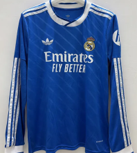 2025/26 RM Third Blue Long Sleeve Fans Soccer Jersey