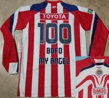 BOFO MY ANGEL #100 Chivas Home Retro Long Sleeve Soccer Jersey 2006/2007 ★★