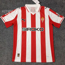 2025/26 Gijon Home Red White Fans Soccer Jersey 希洪竞技