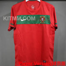 2010 Portugal Home Red Retro Player Version Soccer Jersey 球员版
