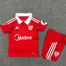 2025/26 Sevilla FC Away Red Kids Soccer Jersey