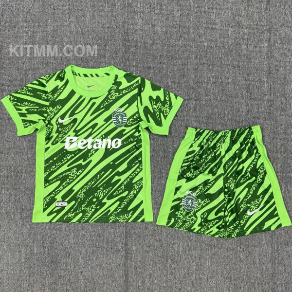 2025/26 Sporting Lisbon GK Green Kids Soccer Jersey 里斯本