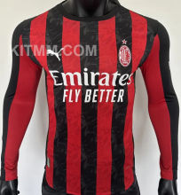 2025/26 AC Milan Home Player Version Long Sleeve Soccer Jersey