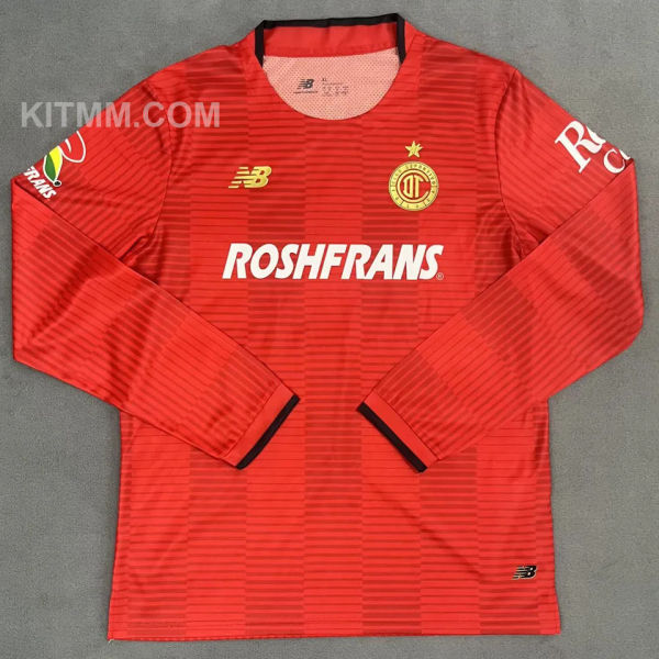 2025/26 Deportivo Toluca Home Red Long Sleeve Soccer Jersey 托卢卡