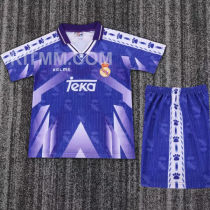 1996/1997 RM Away Blue Retro Kids Soccer Jersey