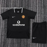 2003/2005 M Utd Away Black Retro Kids Soccer Jersey