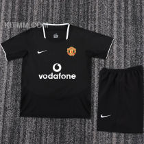 2003/2005 M Utd Away Black Retro Kids Soccer Jersey